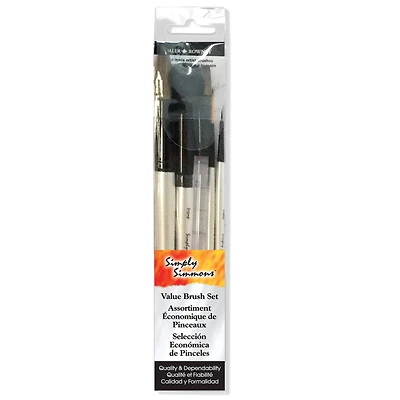 Simply Simmons Watercolor Natural & Synthetic 5 Piece Brush Set