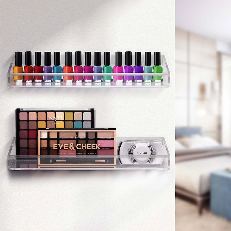 Sorbus 16" Acrylic Bathroom Floating Display Shelves, 2ct.