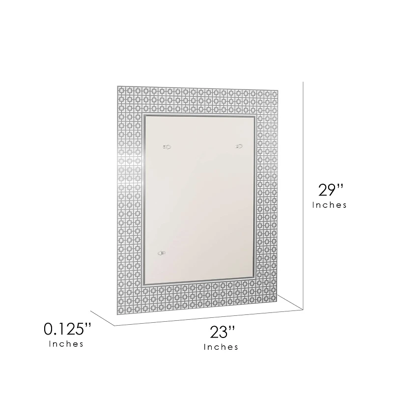 Head West® 29" Geometric Square Lattice Trellis Accent Wall Mirror