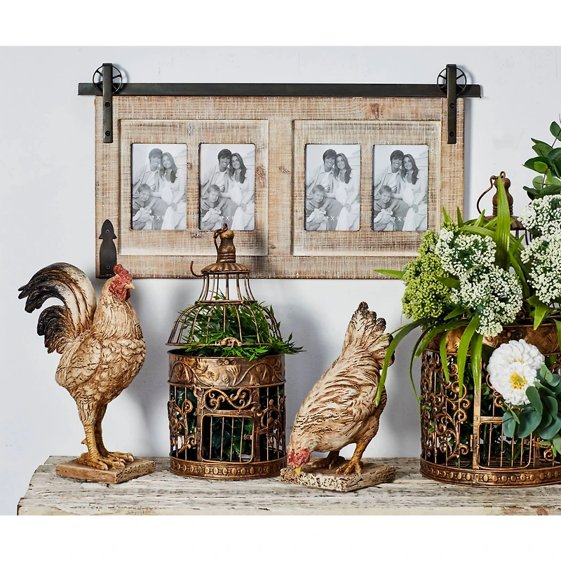 4 Opening Natural 4" x 6" Wood Farmhouse Frame