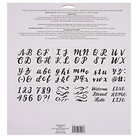 Alphabet Handlettered Script Stencils, 12" x 12" by Craft Smart®