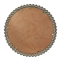 CosmoLiving by Cosmopolitan Silver Metal Wall Mirror with Bead Detailing 36" x 1" x 36"