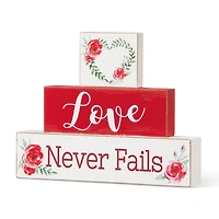 Glitzhome® 9.5" Valentine's Wooden Block Tabletop Sign