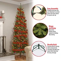 ft. Pre-lit Kingswood Fir Pencil Artificial Christmas Tree