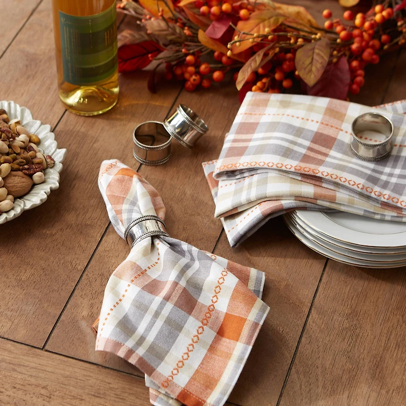 DII® Autumn Afternoon Plaid Dinner Napkins, 6ct.
