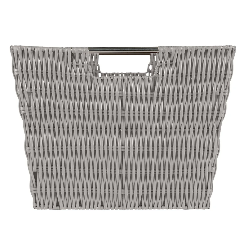 Simplify Large Gray Rattan Storage Tote Basket