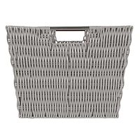Simplify Large Gray Rattan Storage Tote Basket