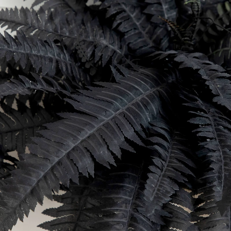 40in. Artificial Halloween Black Boston Fern - Set of 2