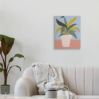 Stupell Industries Indoor Potted Plant Soft Green Blue Red Canvas Wall Art