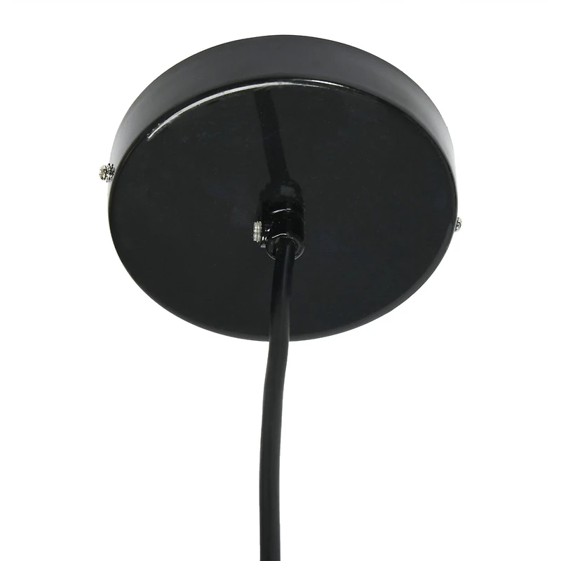Hello Honey® 16" White Capiz Seashell & Black Oblong Ceiling Light
