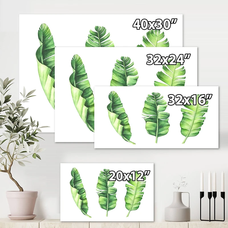 Designart - Tropical Banana Leaves Set