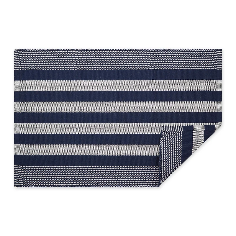 DII® Cabana Stripe Handwoven Recycled Yarn Rug