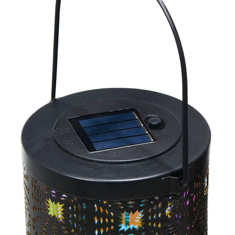 Glitzhome® Metal Cutout Pattern Solar Powered Lanterns, 2ct.