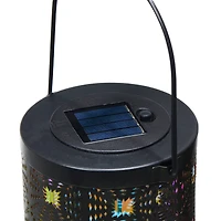 Glitzhome® Metal Cutout Pattern Solar Powered Lanterns, 2ct.