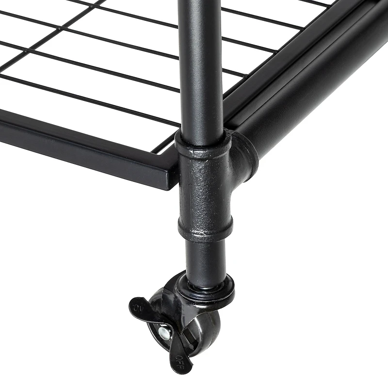 Honey Can Do 4-Tier Industrial Rolling Bookshelf