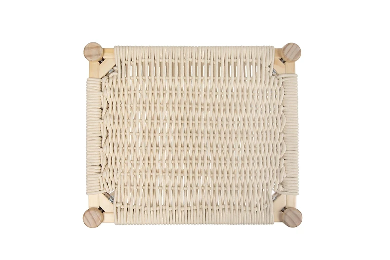 Hello Honey® Fernway 25" Solid Wood and Woven Rope Counter Height Stool