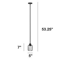 Lalia Home Ironhouse 7" Black 1-Light Metal Caged Mini Pendant