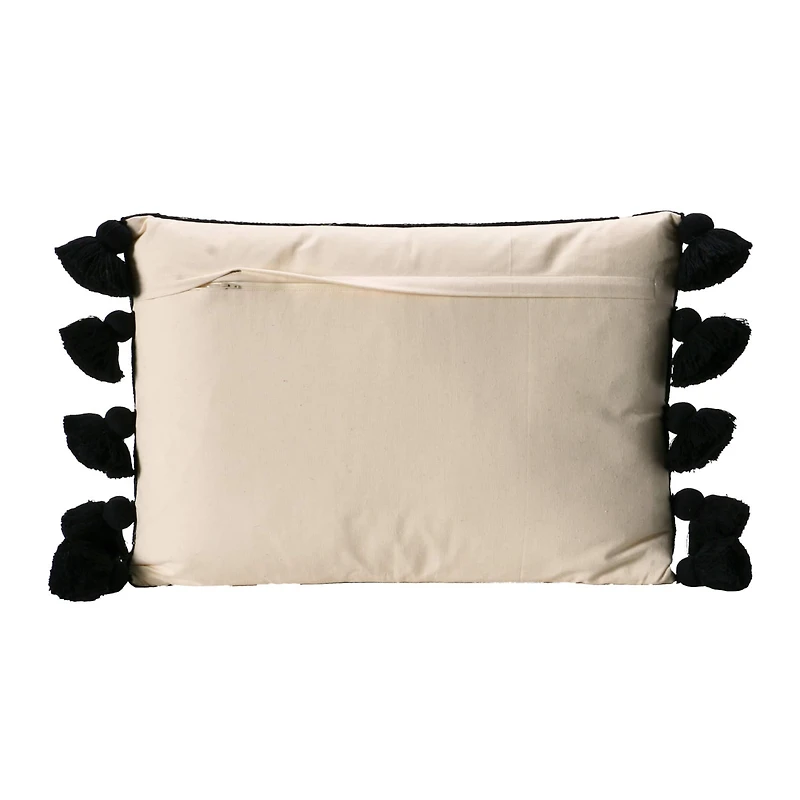 Hello Honey® Embroidered Geometric Black & White Lumbar Pillow