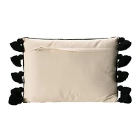 Hello Honey® Embroidered Geometric Black & White Lumbar Pillow
