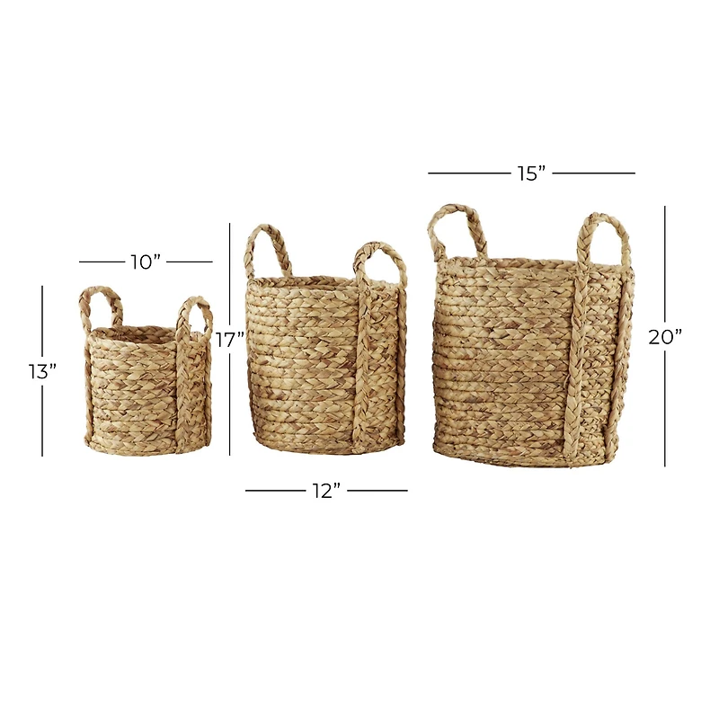 Natural Seagrass Basket Planter Set
