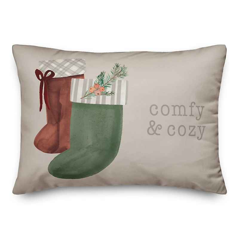 Comfy & Cozy Stockings Throw Pillow