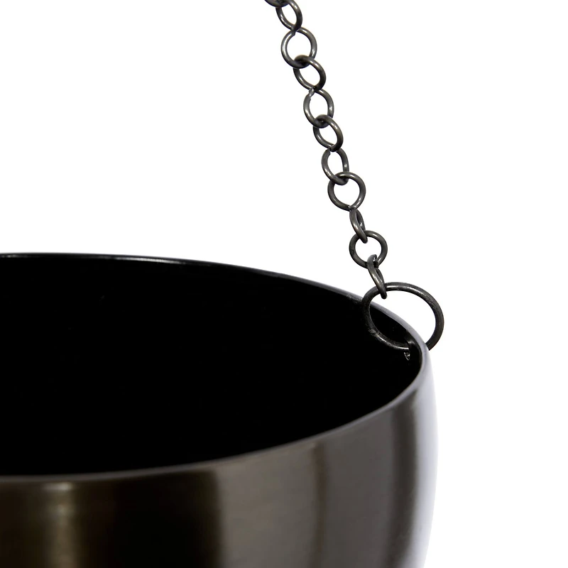 Black Metal Glam Hanging Planter Set