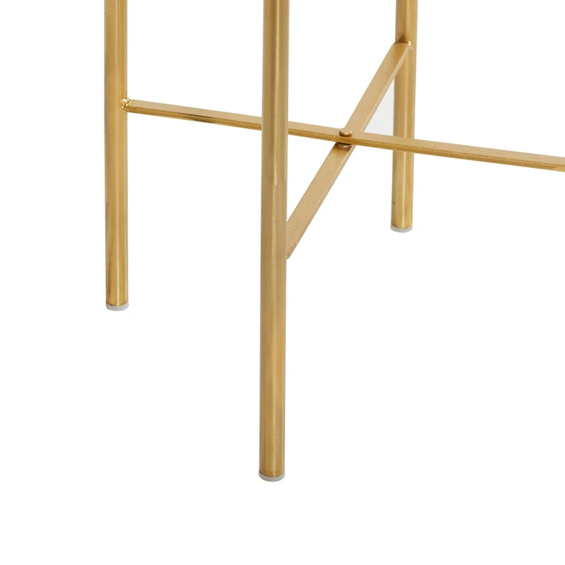 Set of 2 Gold Metal Contemporary Planter, 39", 46"