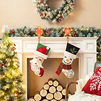 Glitzhome® 20.5" Santa Hooked Stocking