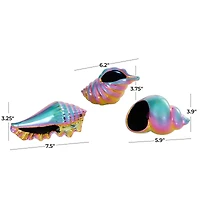 Rainbow Ceramic Shell Sculpture Set