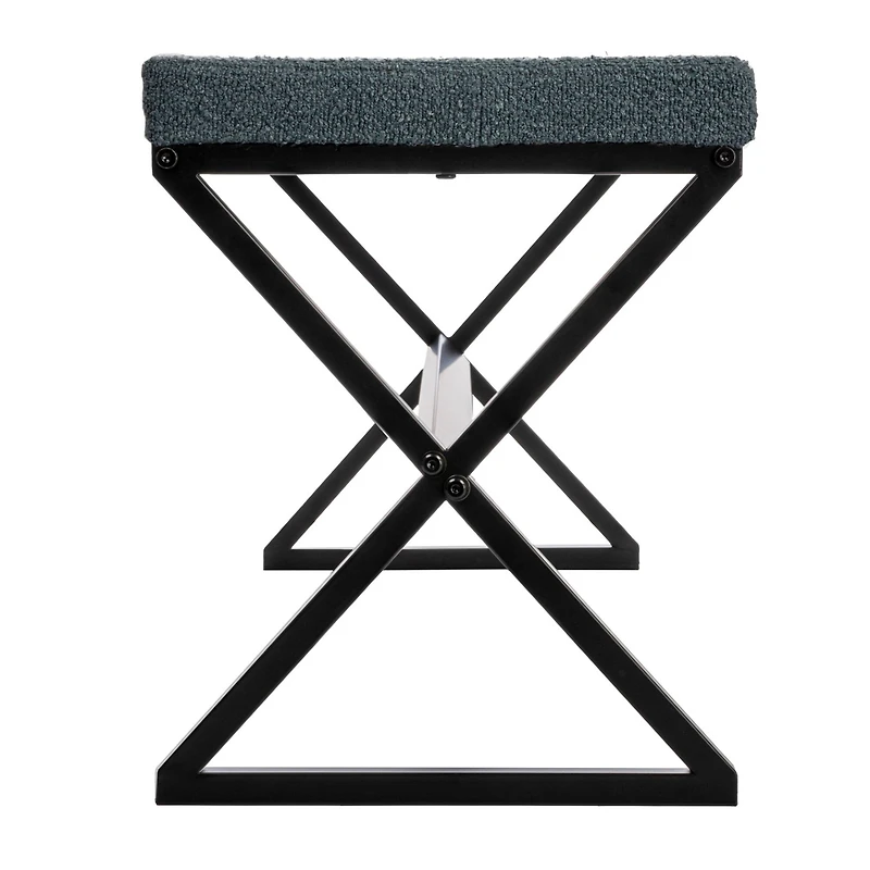 Household Essentials Harper 46.5" Metal & Boucle Bench