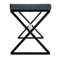 Household Essentials Harper 46.5" Metal & Boucle Bench