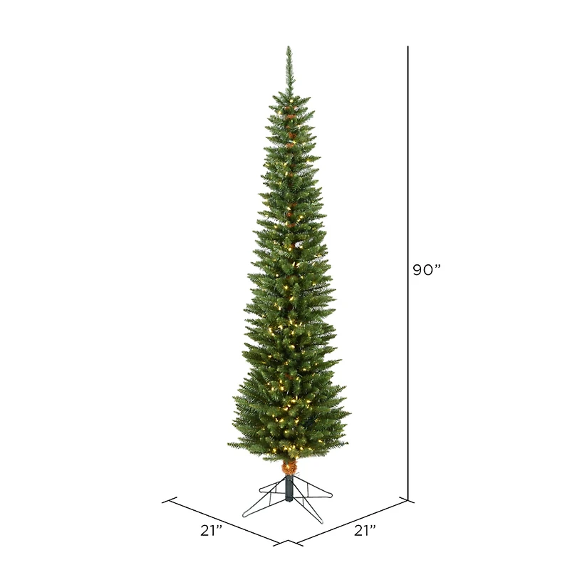 7.5ft. Pre-Lit Durham Pole Pine Artificial Christmas Tree, Warm White Dura-Lit® LED Lights