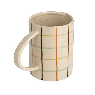 Hello Honey® 32oz. Multicolor Stoneware Pitcher with Checkered Pattern
