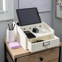 Organize It All White Charging Station With Drawer
