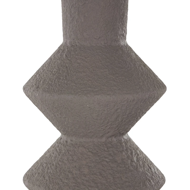 30" Dark Gray Metal Art Deco Style Vase