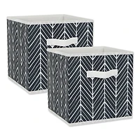 DII® 11" Black Herringbone Storage Cube, 2ct.