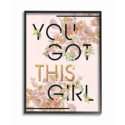 Stupell Industries Glam Pink & Gold You Got This Girl Framed Wall Art