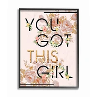 Stupell Industries Glam Pink & Gold You Got This Girl Framed Wall Art