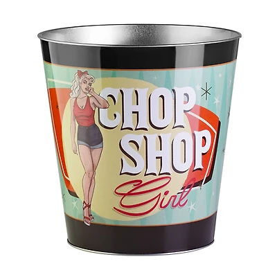 American Art Décor™ 11" Chop Shop Girl Metal Trash Can