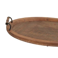 29" Natural Brown Wood Rustic Tray