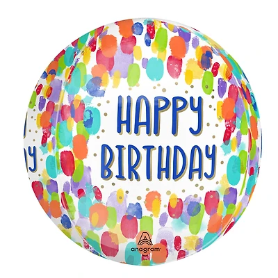 Orbz® 16" Painterly Dots Birthday Balloon