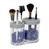 Simplify Gray 2 Compartment Cosmetic Brush Holder