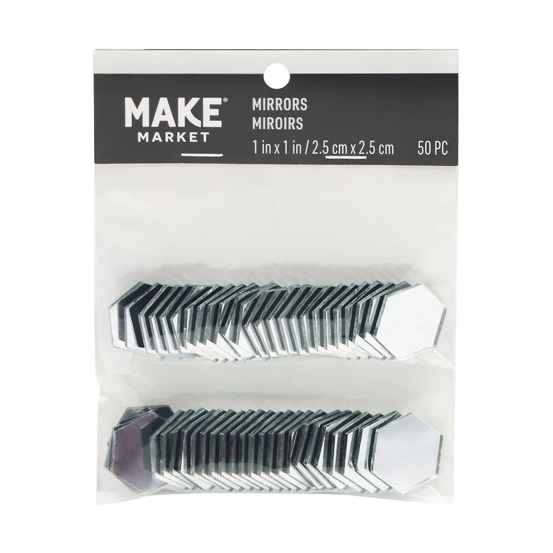 1" Hexagon Glass Mirrors, 50ct. by Make Market®