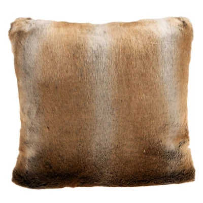 Hastings Home Brown Faux Mink Fur Pillow