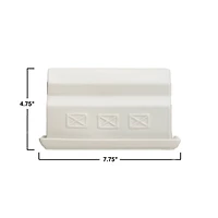 Hello Honey® 8" Matte Gray Stoneware Barn Butter Dish