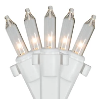 2' x 8' Clear Mini Net Style Column Christmas Lights  White Wire