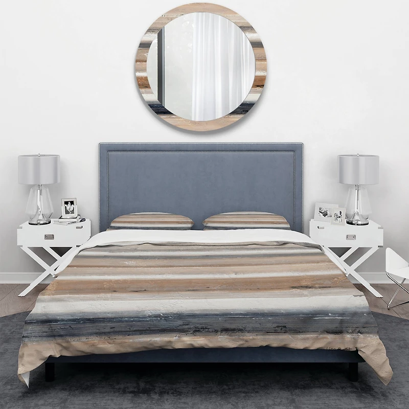 Designart 'Geometric Circle Natural Balance III' Geometric Bedding Set