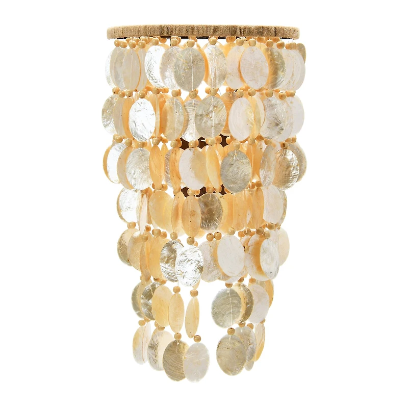 Hello Honey® 18" Capiz and Wood Bead Wall Sconce