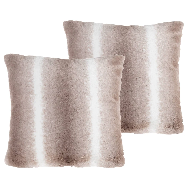 Hastings Home Gray & White Faux Rabbit Fur Pillows, 2ct.
