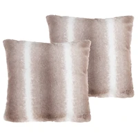 Hastings Home Gray & White Faux Rabbit Fur Pillows, 2ct.